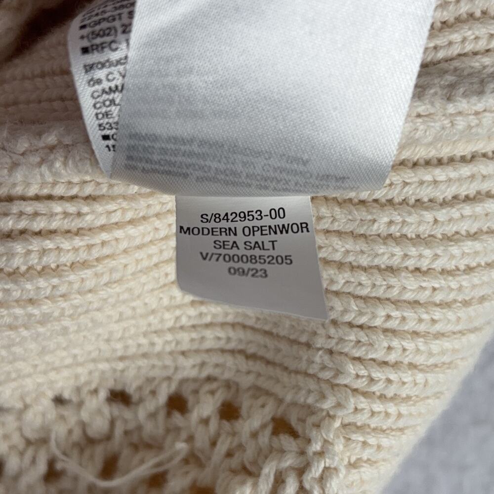 Old Navy Open-Stitch Crewneck Sweater Women's M Sea Salt Cream Normcore Oatmeal - Picture 10 of 10